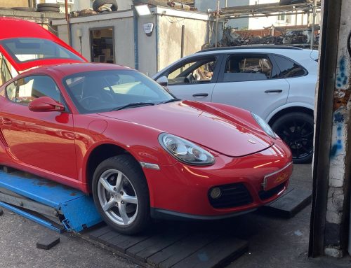 Red Porsche Cayman Service & Air Con Regas