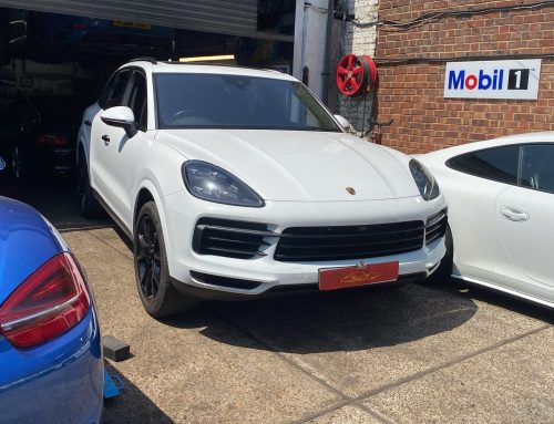 White Porsche Cayenne Full Service & Transfer Box Oil Change